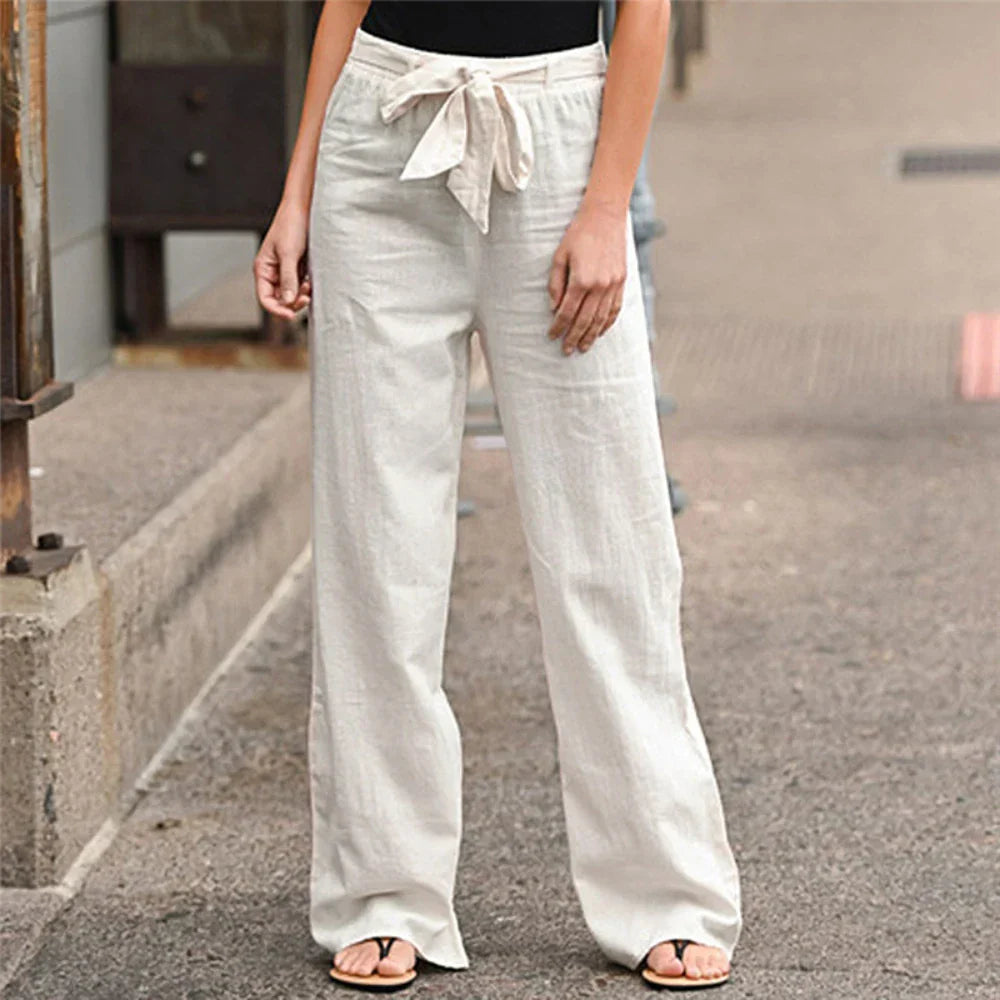 Skye - elastic waist loose straight pants