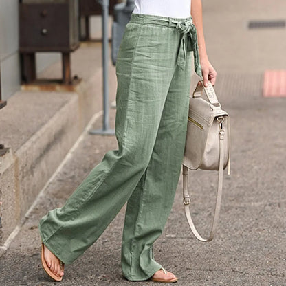 Skye - elastic waist loose straight pants