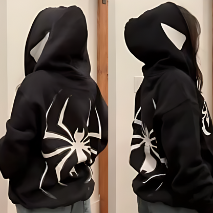 Spider Printed Zipper Hoodie