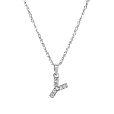 Letter Necklace with Zirconia