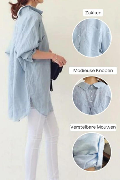 Annia™ | Oversized Linen Blouse 