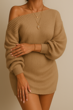 FRESH LABEL | Zoë - Gebreide Off-Shoulder Jurk