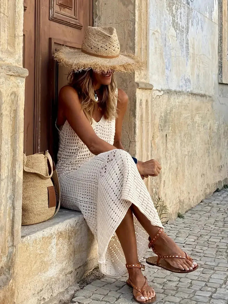 Zomerjurk - Mouwloos - Los model - Midi-jurk - Zondresses
