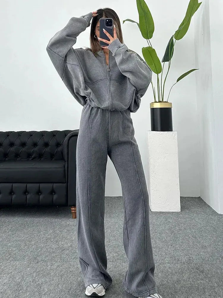 VIRAL TRACKSUIT - BOMBER &amp; HIGH WAIST PANTS 