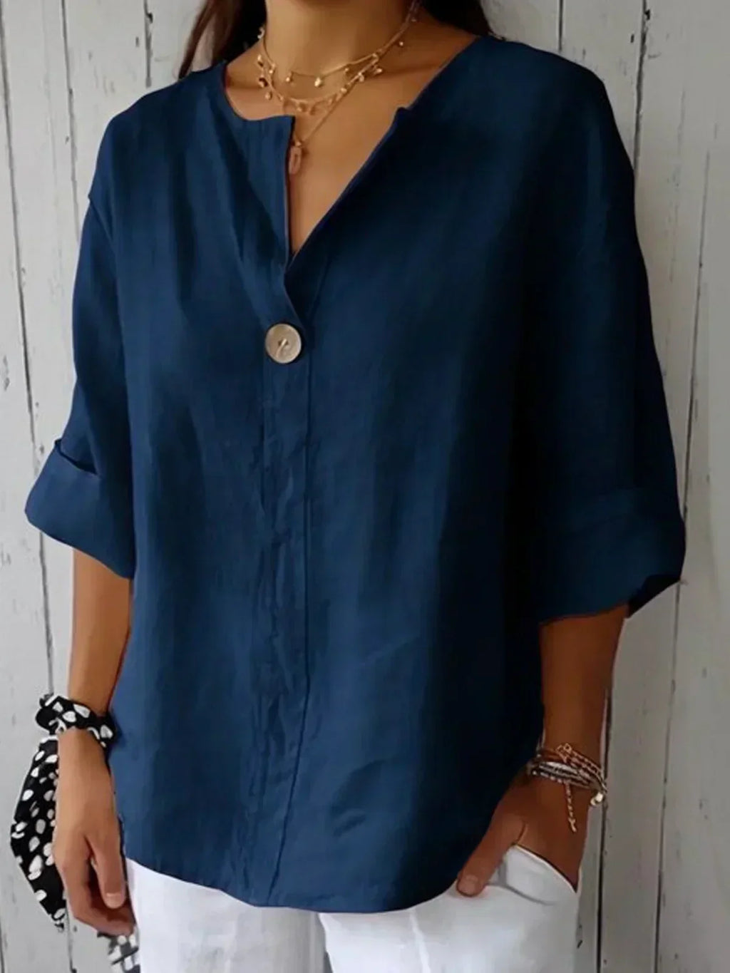 Dames Getailleerde Blouse – Casual voor Dagelijks Gebruik