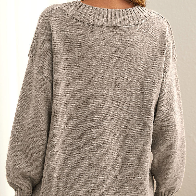 Aeliana - Ribbed neck sweater 