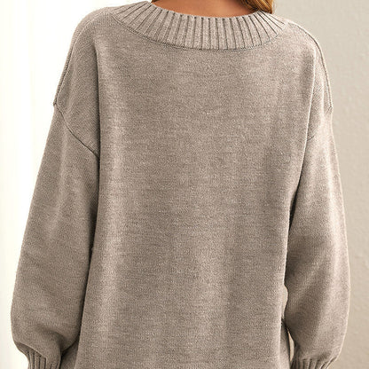 Aeliana – Pullover mit geripptem Ausschnitt 