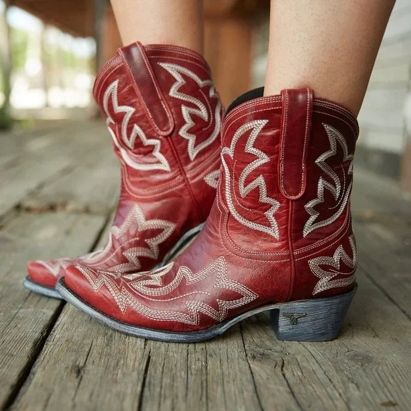 Joanne Cowboystiefel | Damen-Lederstiefel mit Stickerei und Western-Chic-Design