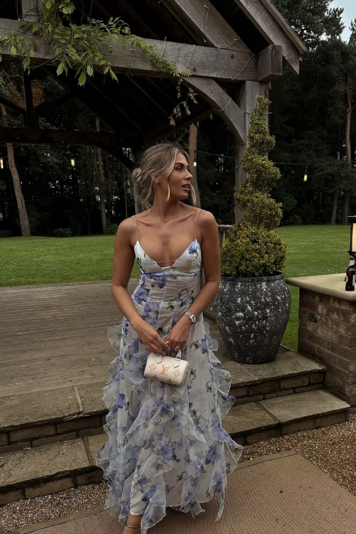 Hazel | Geblümtes Maxikleid mit Rüschen