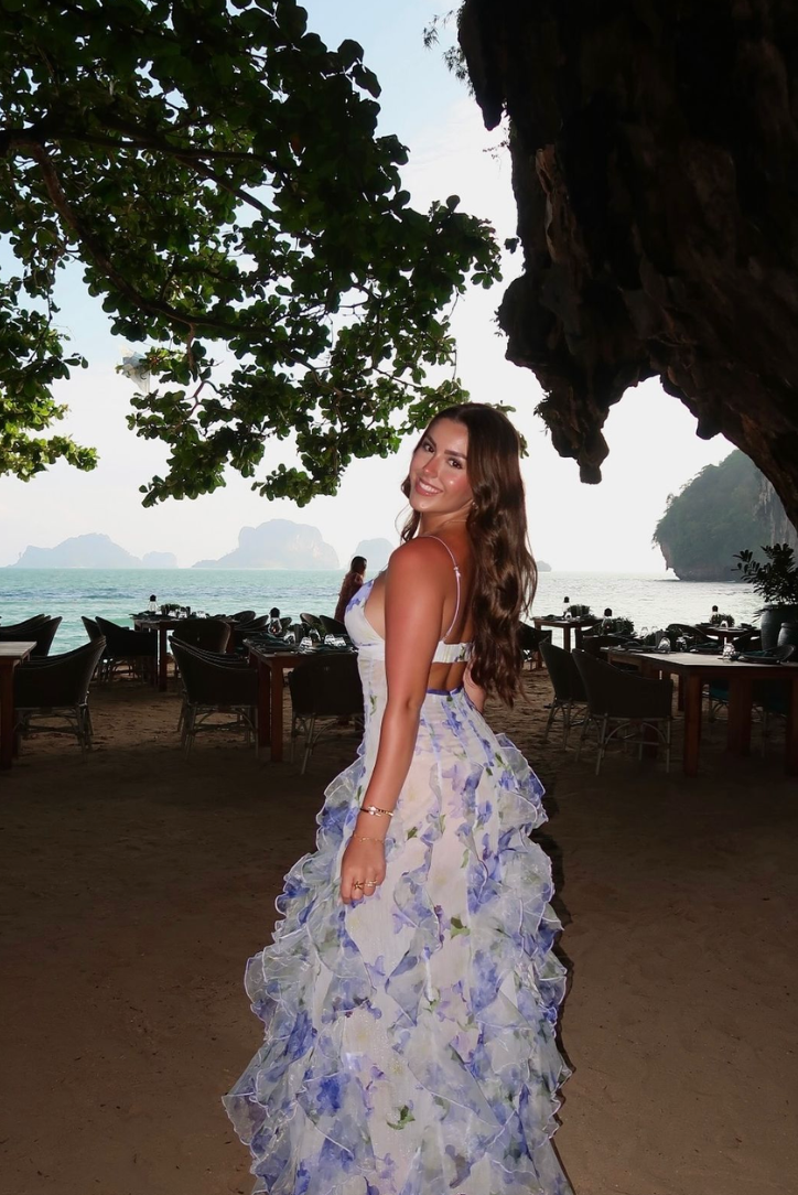 Hazel | Geblümtes Maxikleid mit Rüschen
