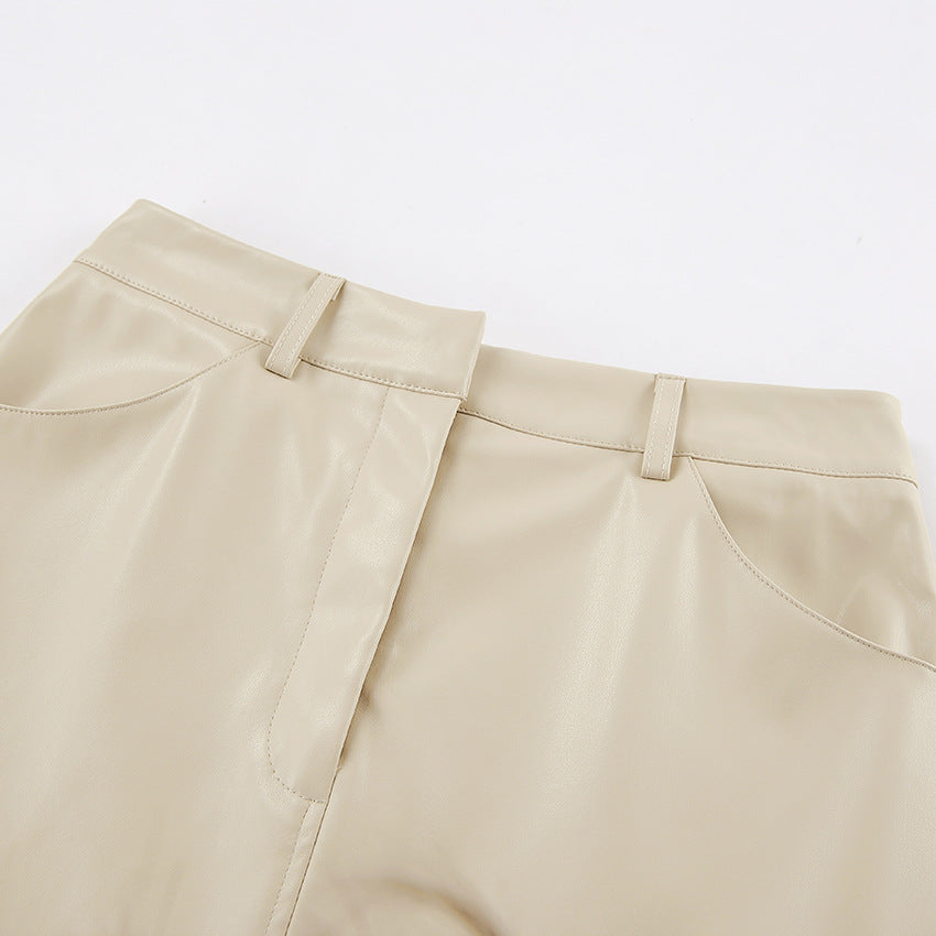 Larvona | Midi Skirt with Slit &amp; High Waist