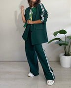 Mathilde | Urban Chic gestreifter Oversize-Blazer und Hose