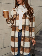 Isabelle™ | Comfortable checked teddy coat