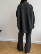 Sadie | Stilvolles Set aus übergroßem Rollkragenpullover und weiter Hose