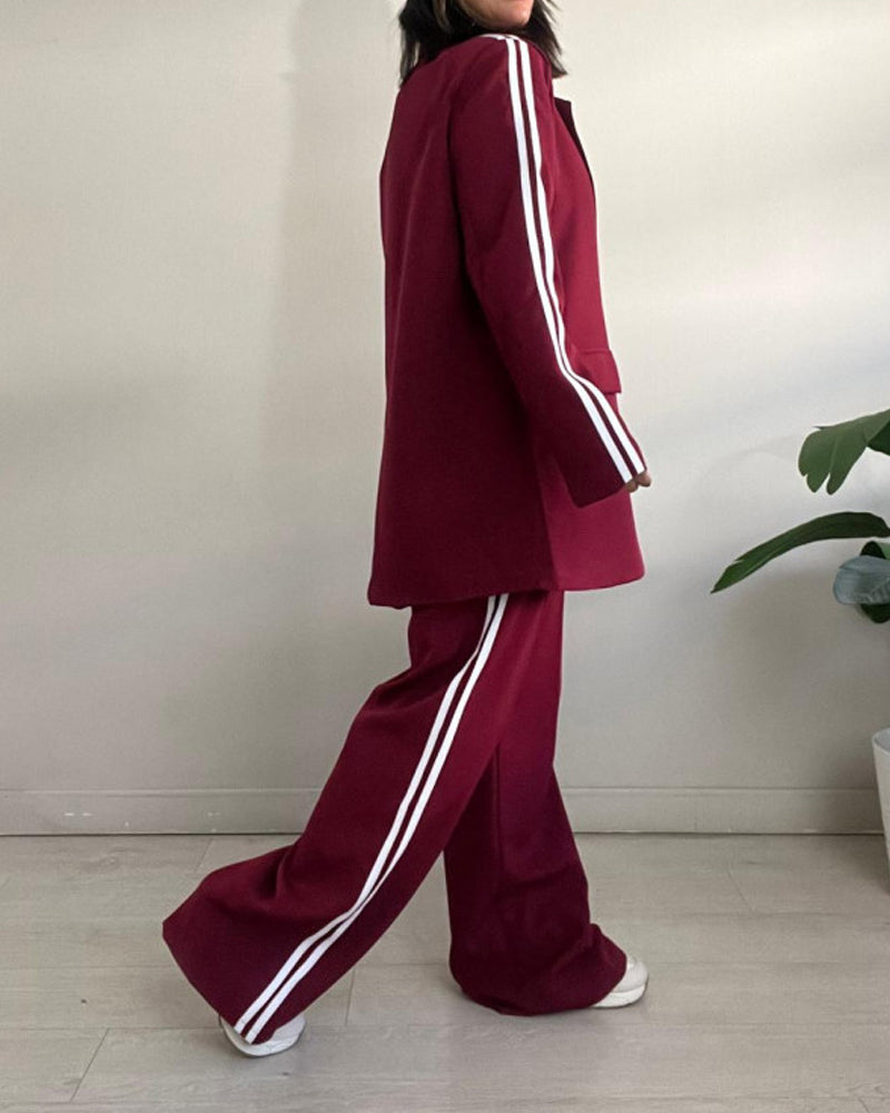 Mathilde | Urban Chic gestreifter Oversize-Blazer und Hose