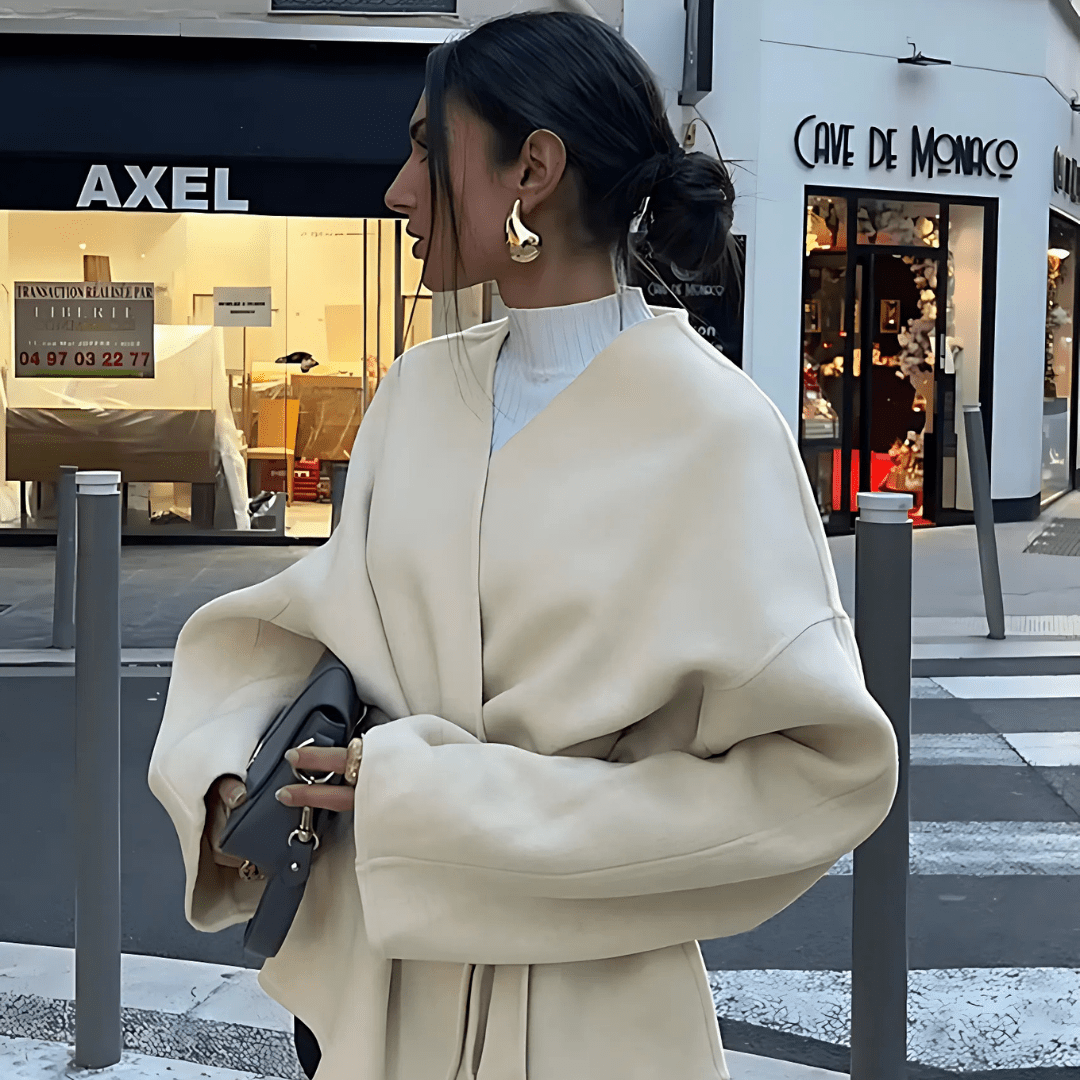Dalara Wickelmantel | Leichter Damenmantel mit Bindegürtel &amp; Herbst-Look