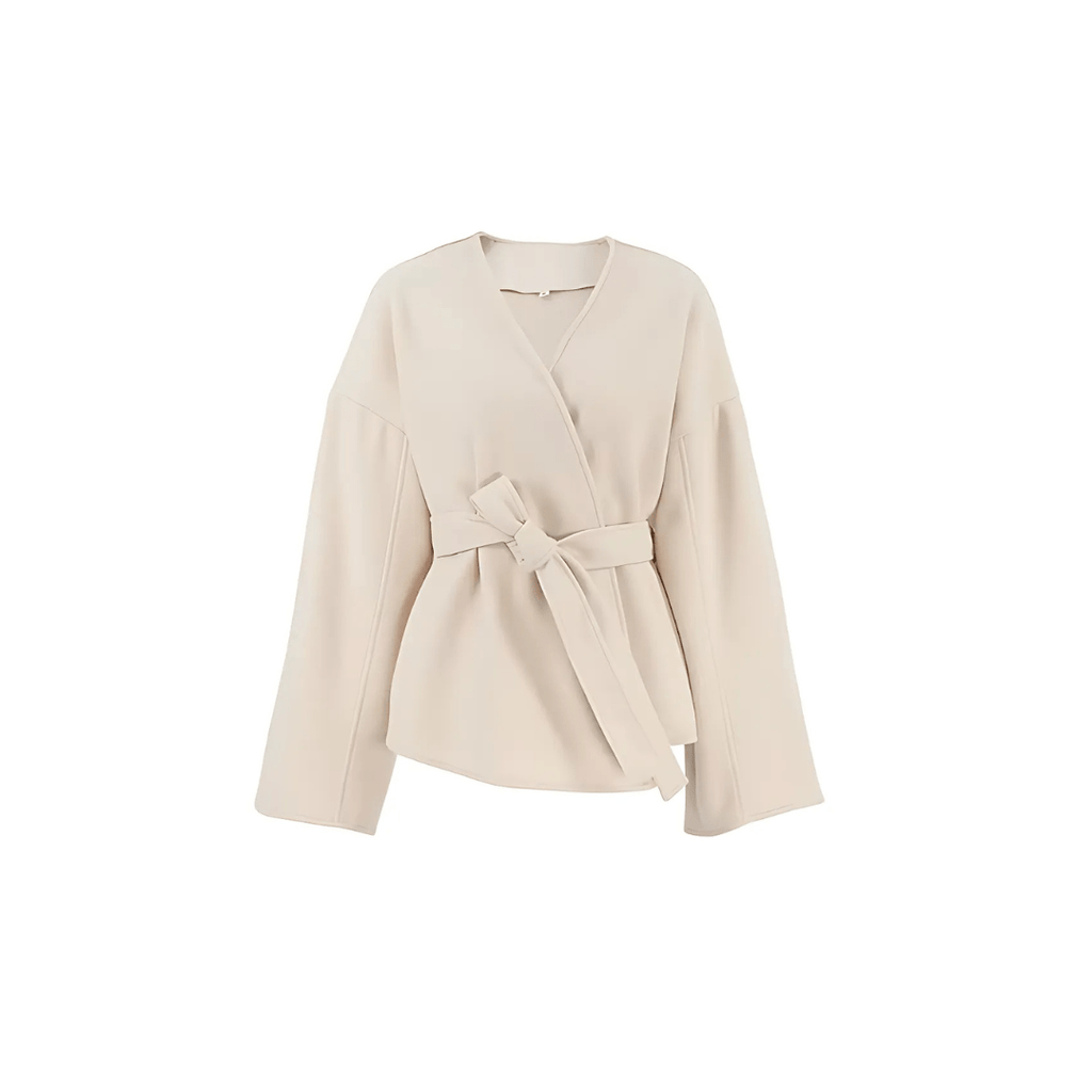 Dalara Wickelmantel | Leichter Damenmantel mit Bindegürtel &amp; Herbst-Look