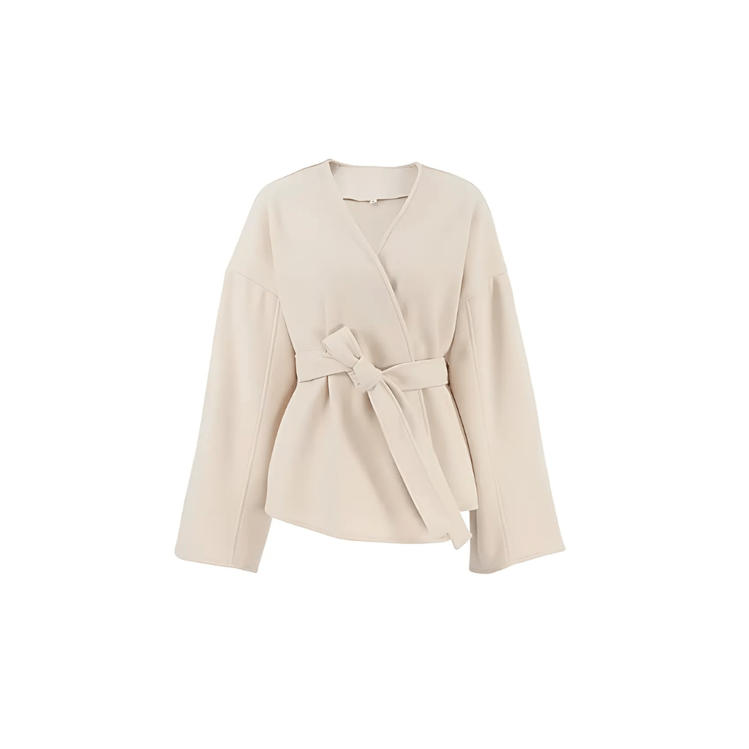 Dalara Wickelmantel | Leichter Damenmantel mit Bindegürtel &amp; Herbst-Look