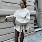 Dalara Wickelmantel | Leichter Damenmantel mit Bindegürtel &amp; Herbst-Look