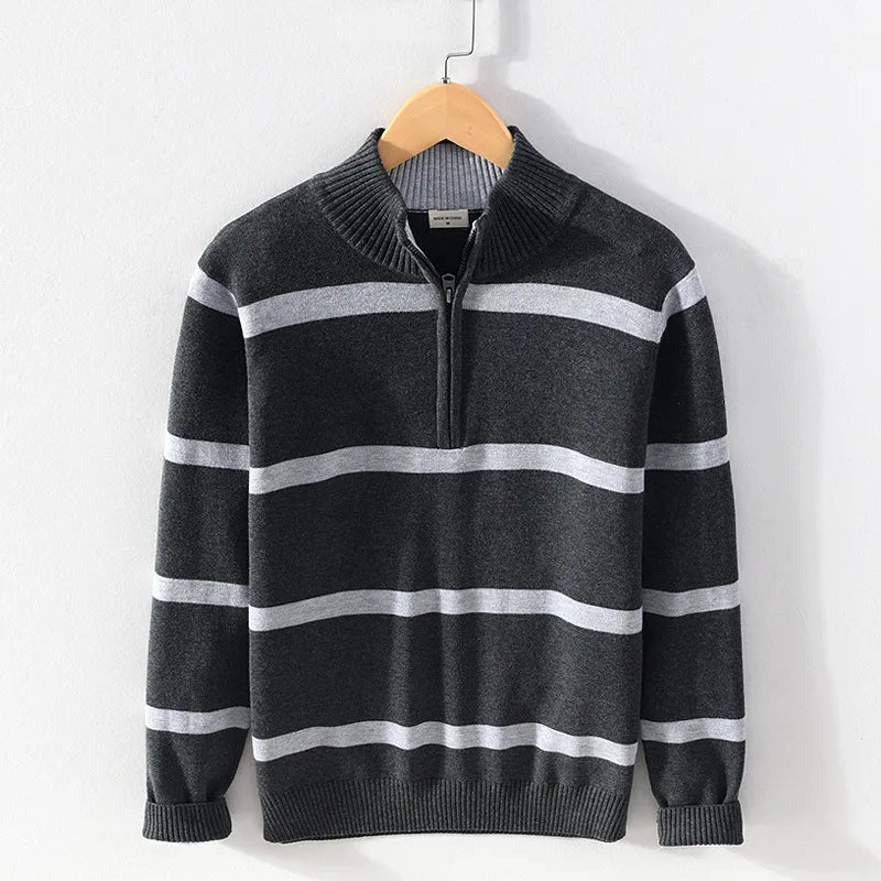 Luc – Lässiger Pullover mit halbem Reißverschluss