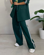 Mathilde | Urban Chic gestreifter Oversize-Blazer und Hose