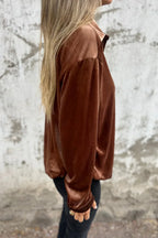 Isabella | Samtbluse mit Knopfleiste
