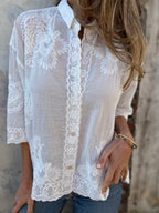 Audette™ - Elegante Geborduurde Kanten Blouse