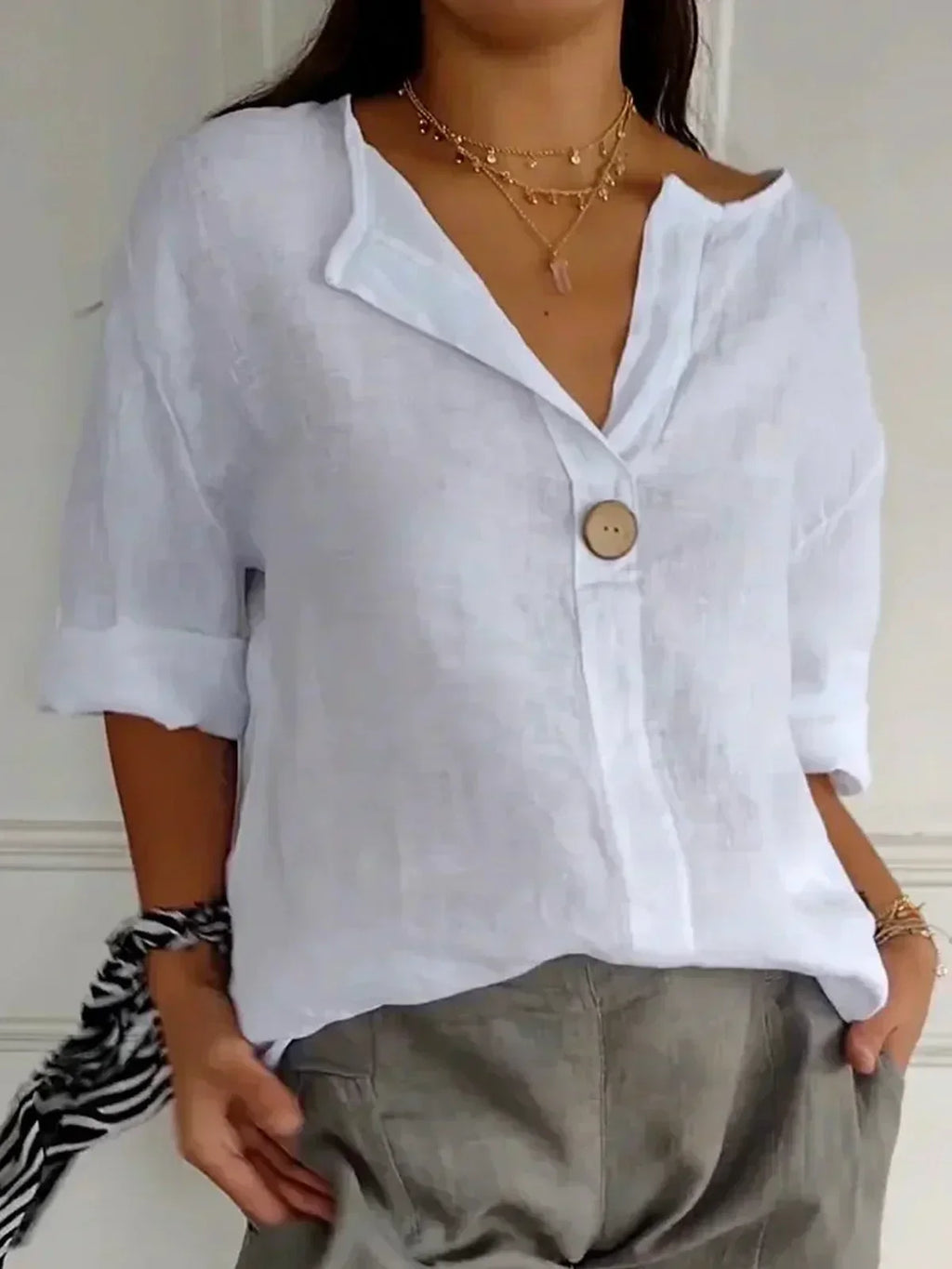 Dames Getailleerde Blouse – Casual voor Dagelijks Gebruik