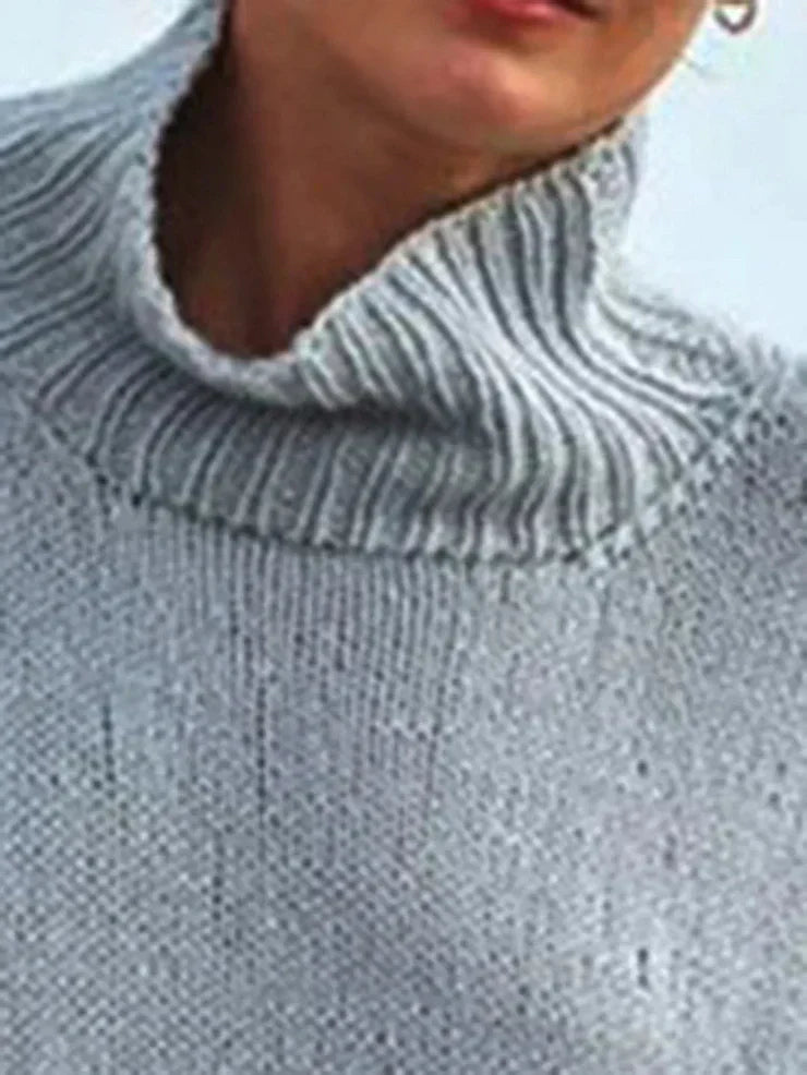 Cato - Striking Plain Sweater with High Neckline