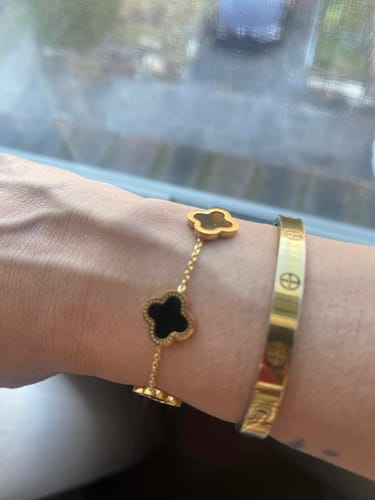 Gouden klaver armband