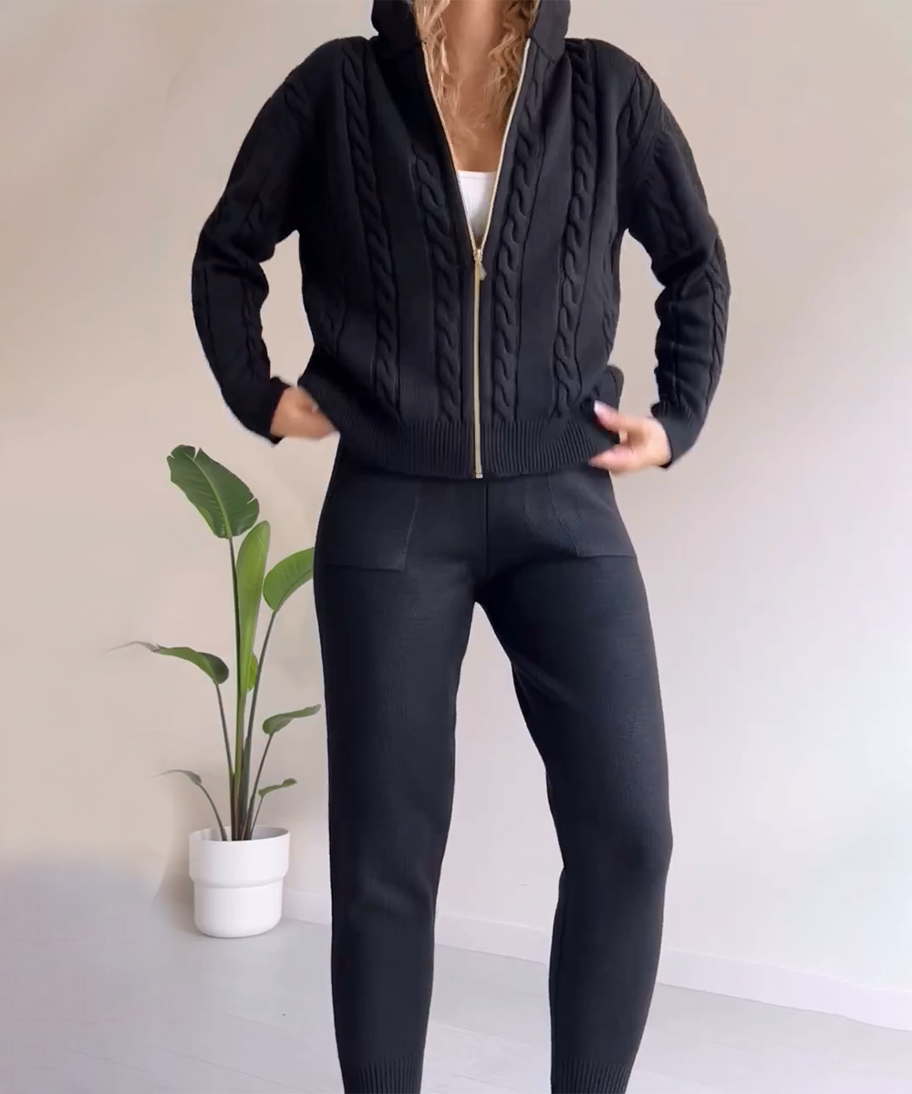 Veala | Refined Jacquard Knitted Sweater and Cardigan for Women