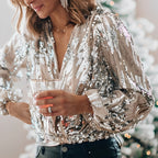 Gela | Moderne glänzende Partybluse 