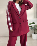 Mathilde | Urban Chic gestreifter Oversize-Blazer und Hose