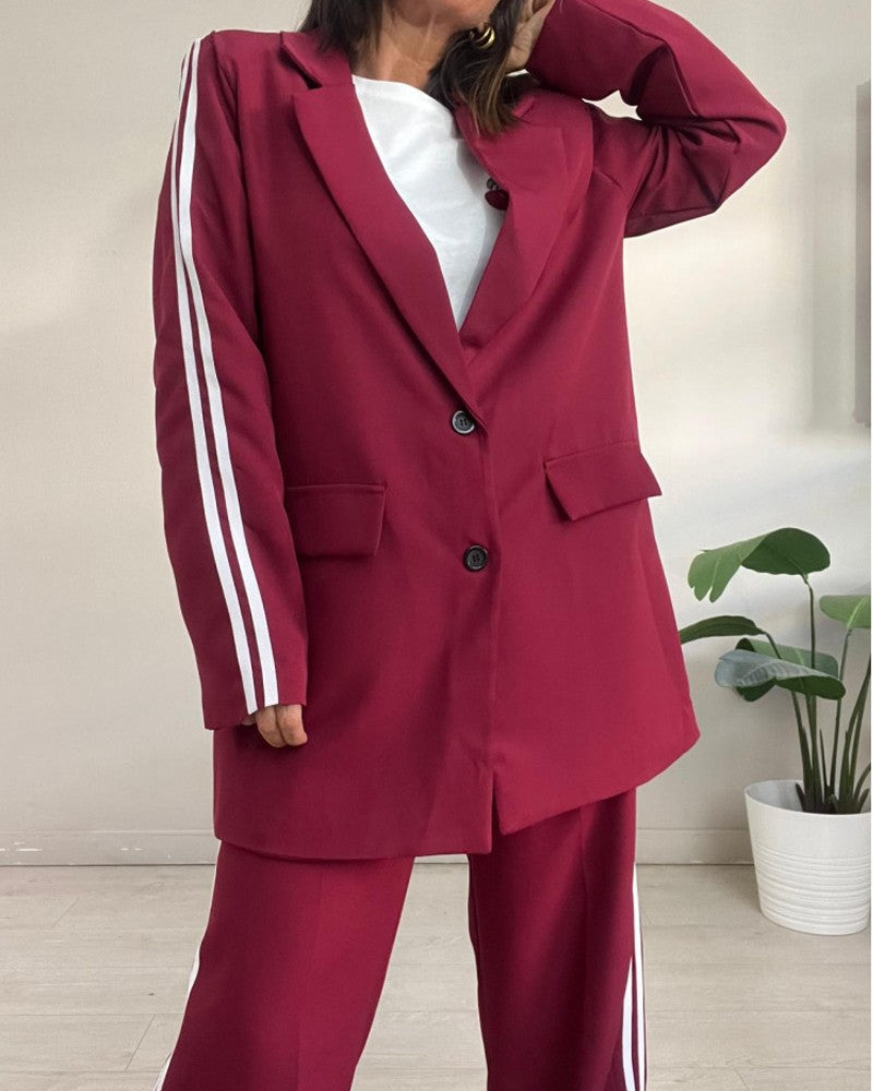 Mathilde | Urban Chic gestreifter Oversize-Blazer und Hose