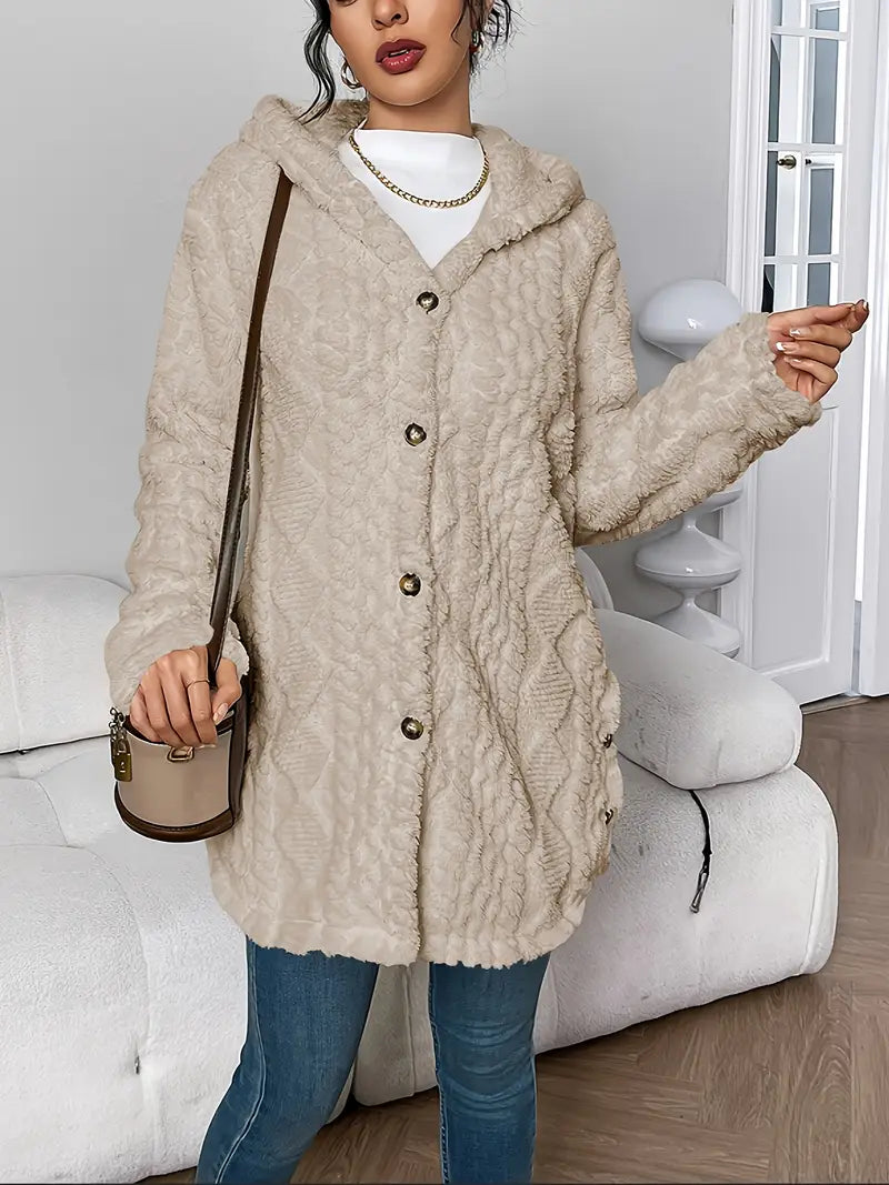 Lisa™ | Warmer Teddymantel mit Kapuze