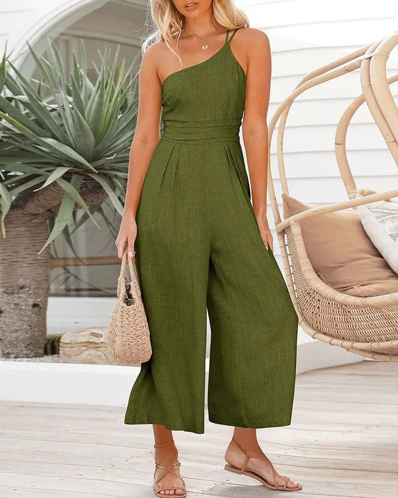 Anasta™ - Luxury Wide Leg Linen Jumpsuit