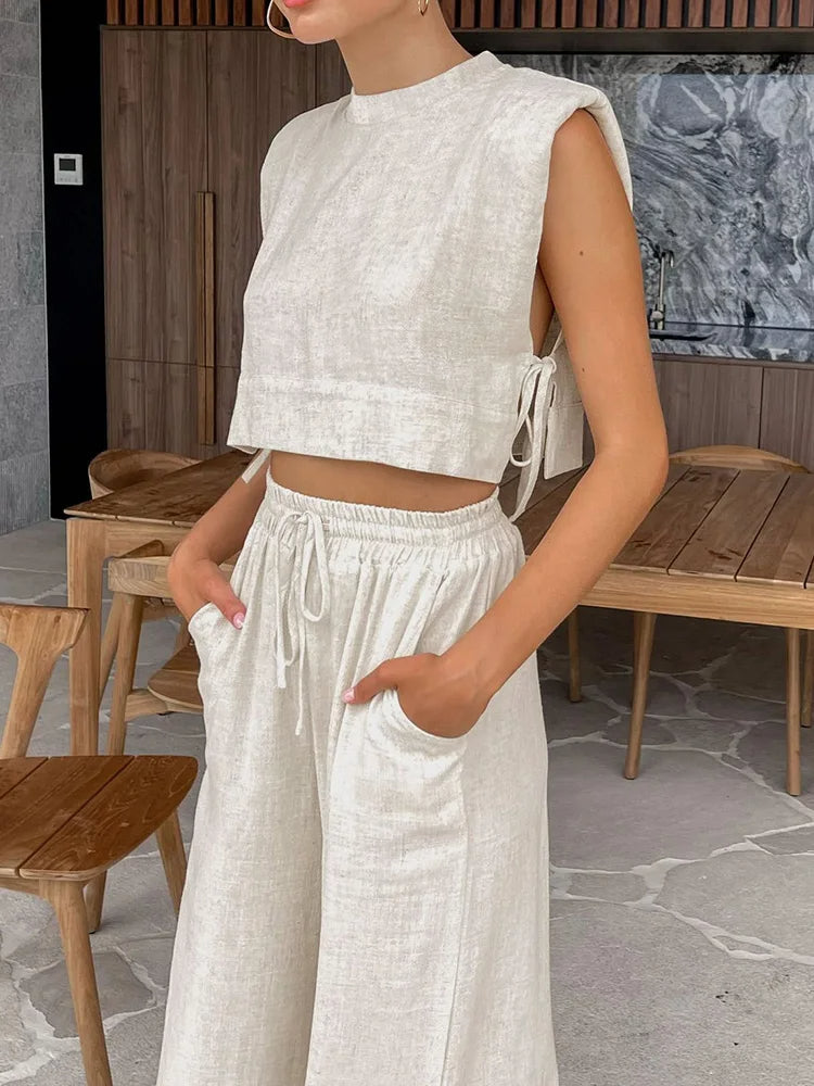 Leinen-Set Hose + Top - Co-ord Set