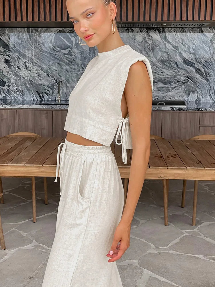 Leinen-Set Hose + Top - Co-ord Set