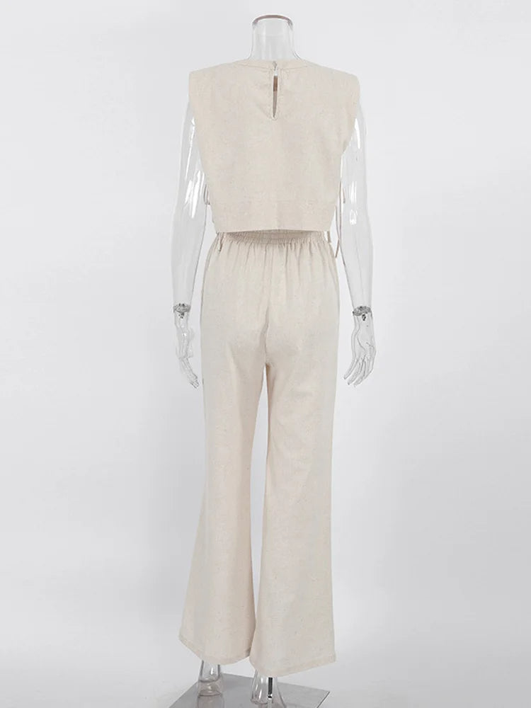 Leinen-Set Hose + Top - Co-ord Set