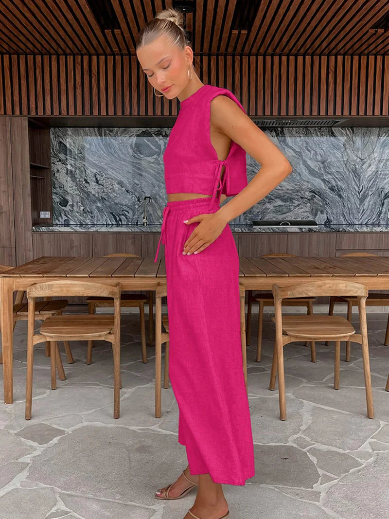 Leinen-Set Hose + Top - Co-ord Set