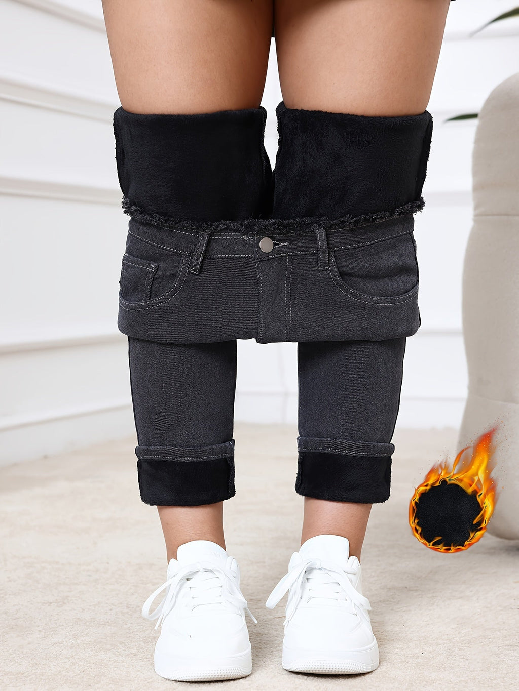 Lauren | Gefütterte Röhrenjeans für den Winter