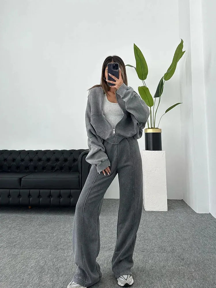 VIRAL TRACKSUIT - BOMBER &amp; HIGH WAIST PANTS 