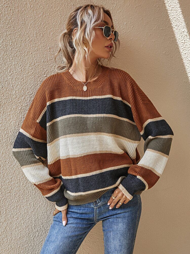 Serenelle | Striped Women's Sweater with Crew Neck &amp; Relaxed Fit