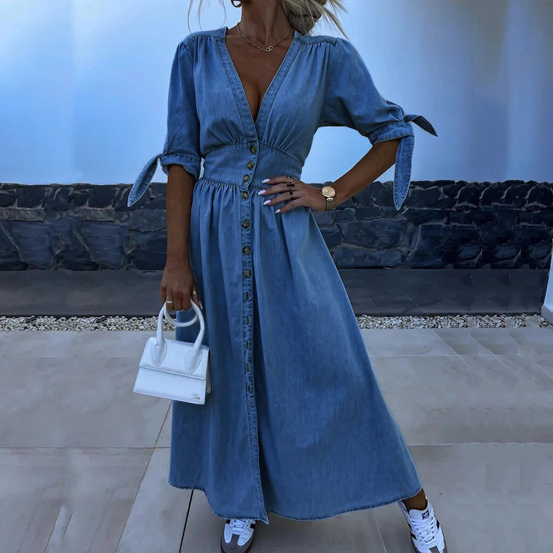 Mikaya™ | Denim Maxi Dress