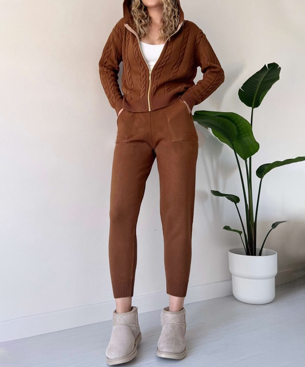 Veala | Refined Jacquard Knitted Sweater and Cardigan for Women