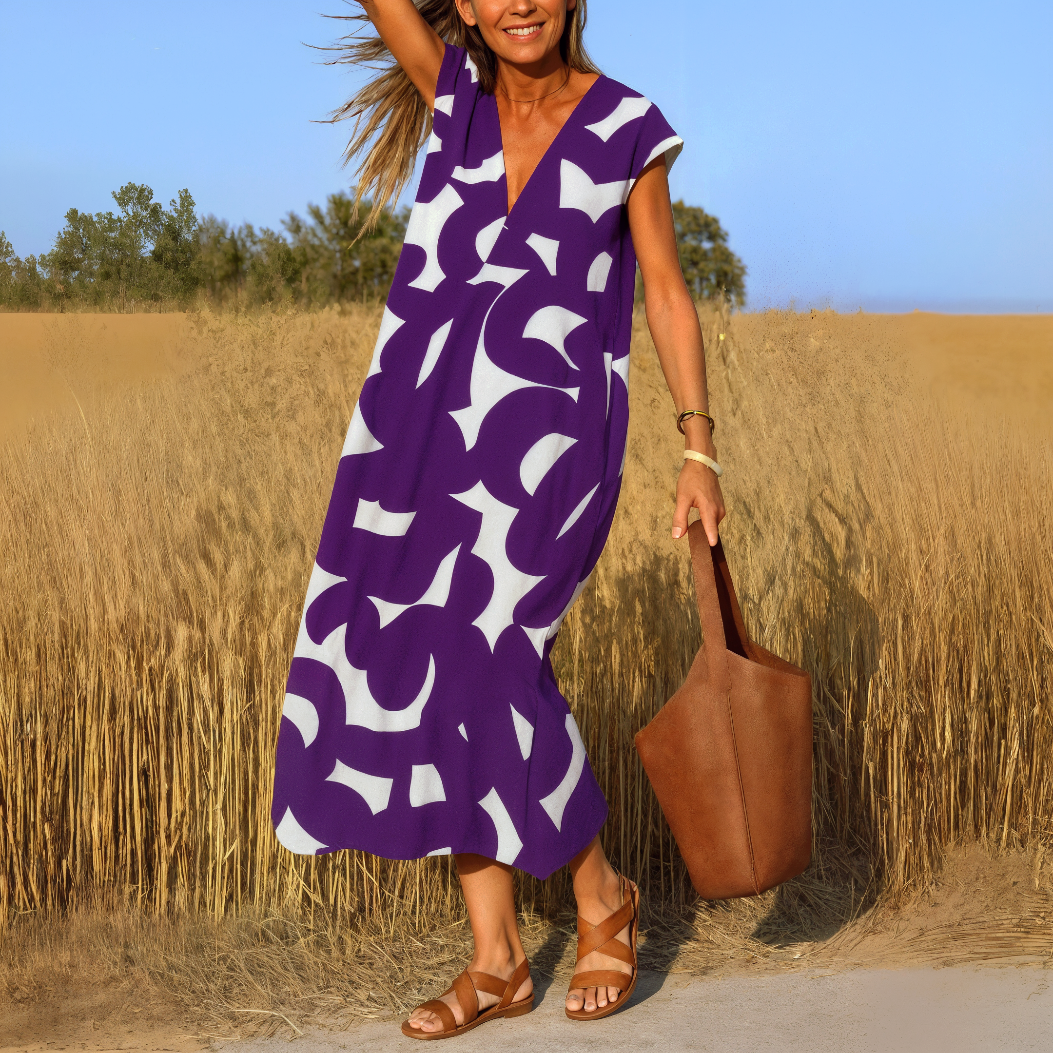 Topfitters™ | Graphic V-neck dress