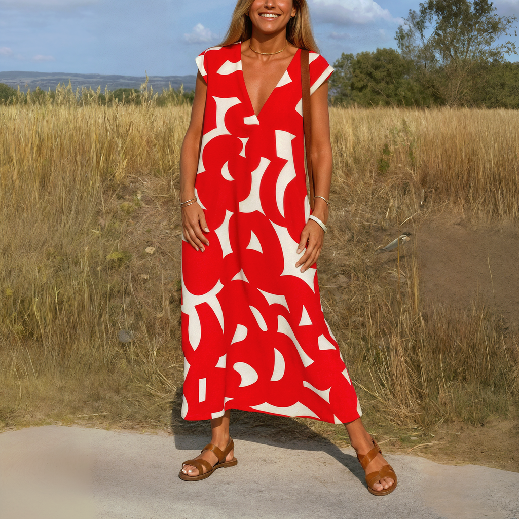 Topfitters™ | Graphic V-neck dress