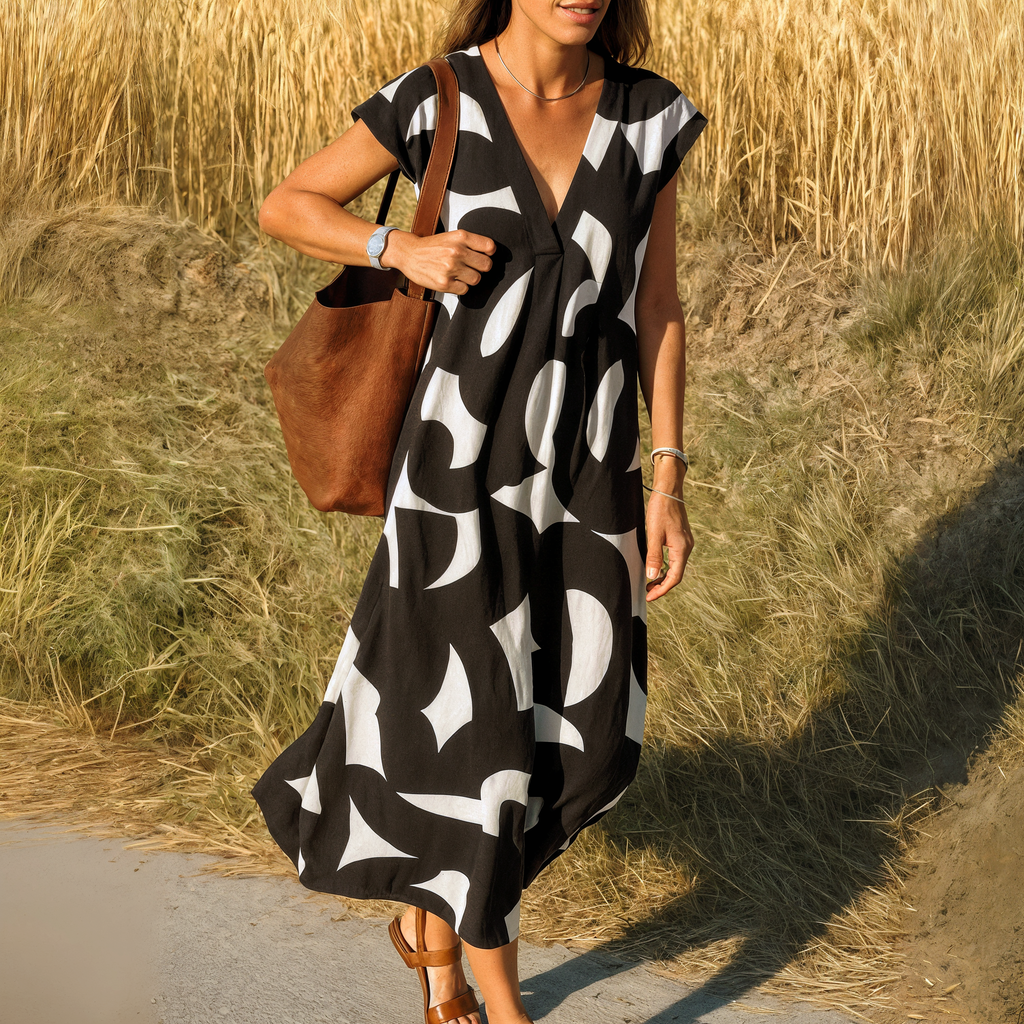 Topfitters™ | Graphic V-neck dress