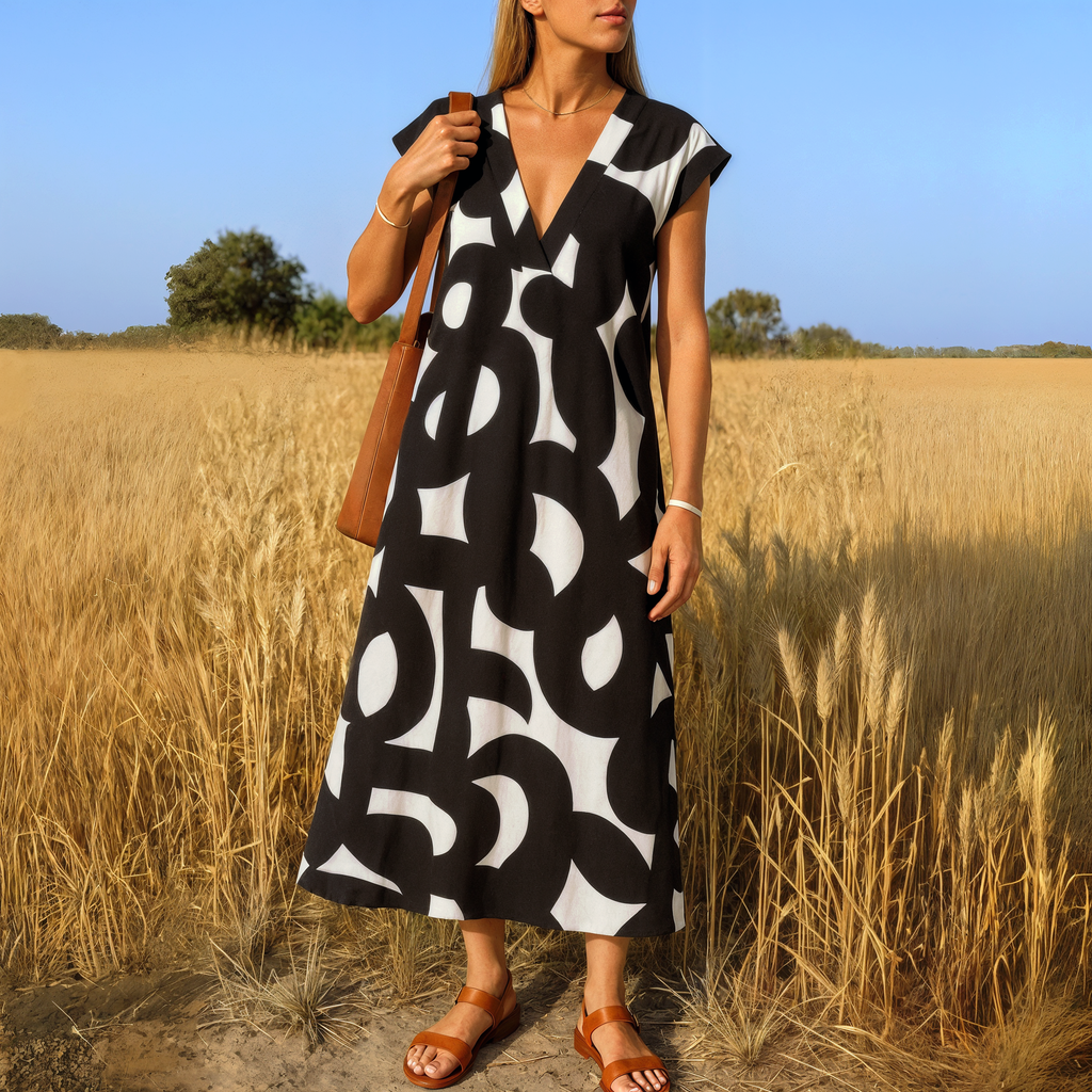 Topfitters™ | Graphic V-neck dress