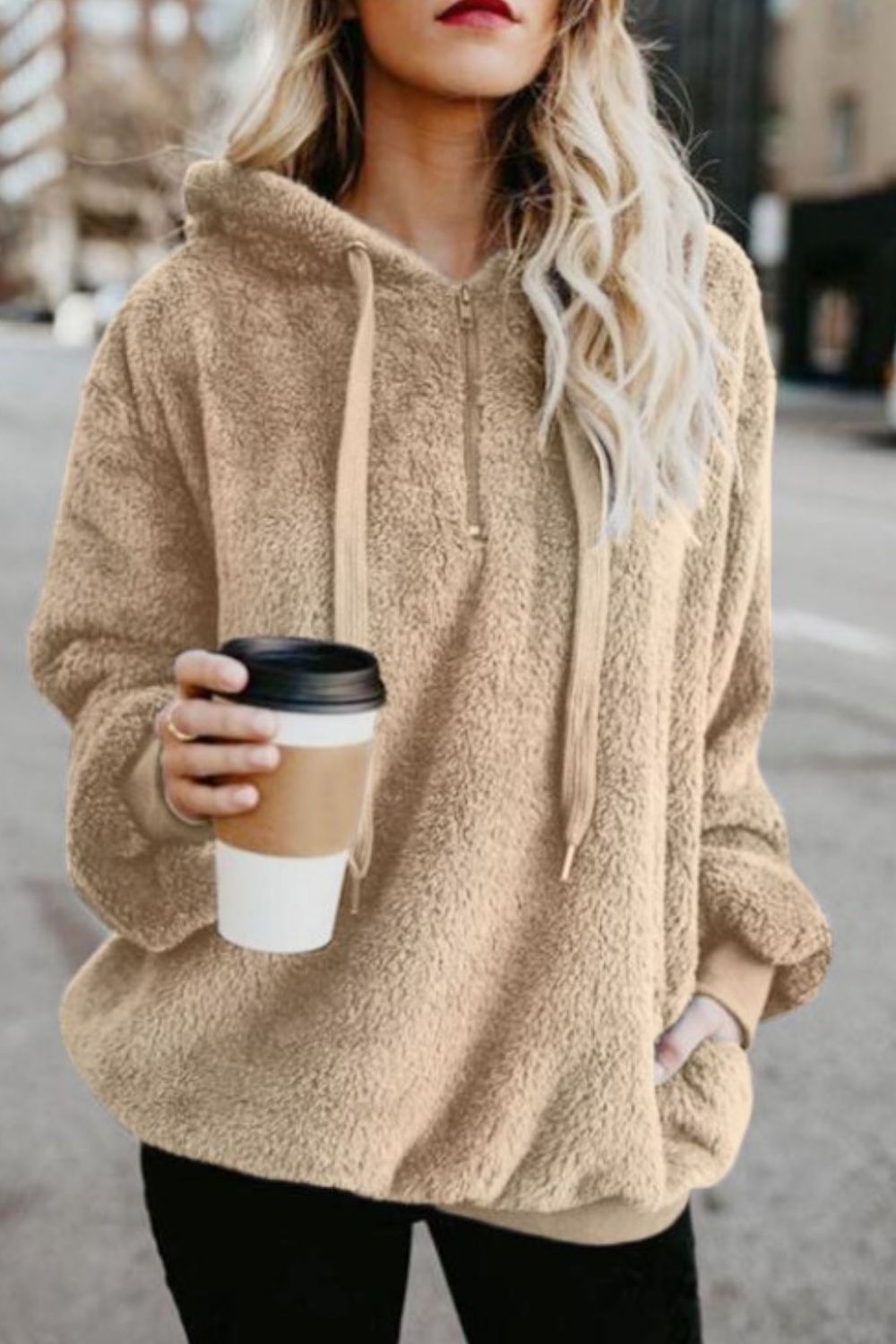 Warme fleece hoodie